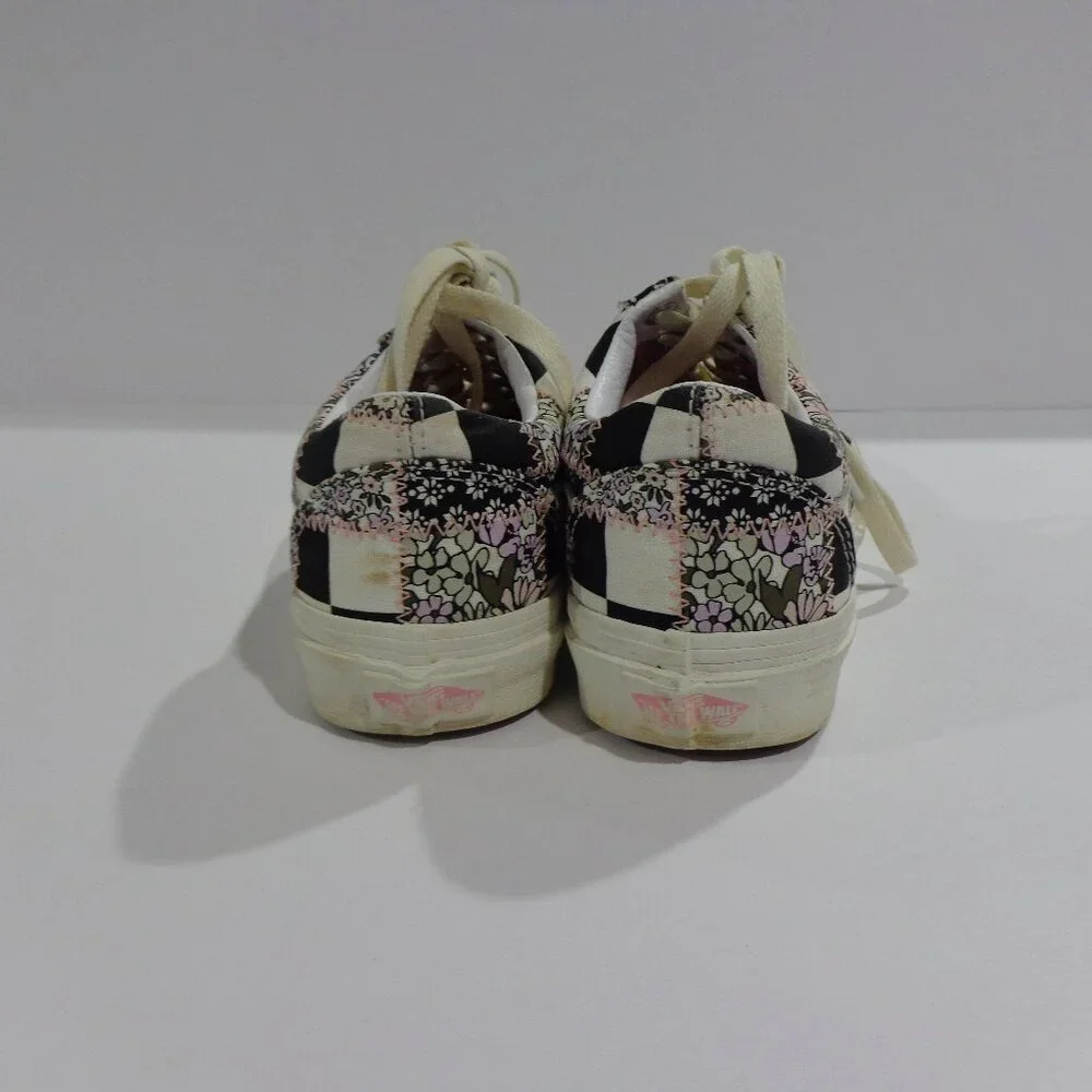 Vans Old Skool Sneaker Shoes Patchwork Floral Low Top‎ Black Sz Women 6 Men 4.5